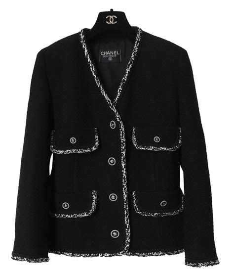 veste chanel noire|chanel cotton jackets.